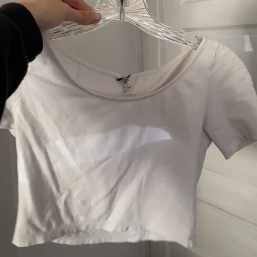 white cropped tank top